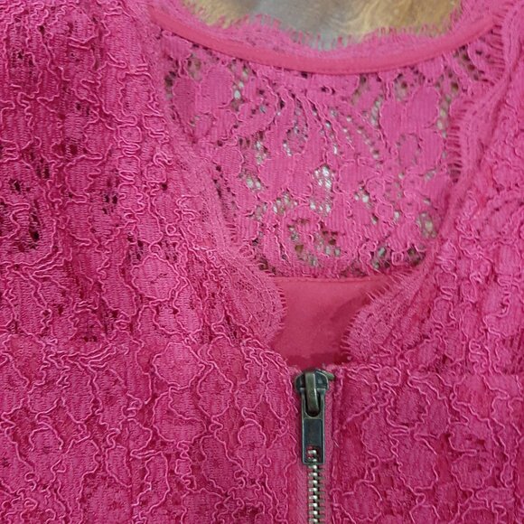 🔥 Adrianna Papell pink lace couture low back coquette pleated flare dress - Picture 11 of 16